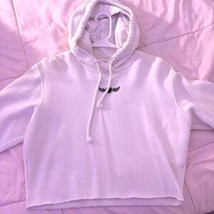 White Cropped Angel Hoodie